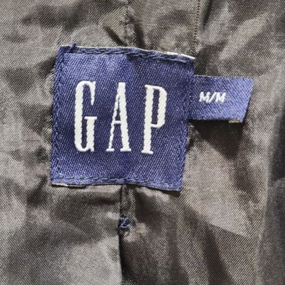 GAP Men's Black Double-Breasted Trench Coat Size M Polyester Lightweight Jacket - Picture 10 of 13